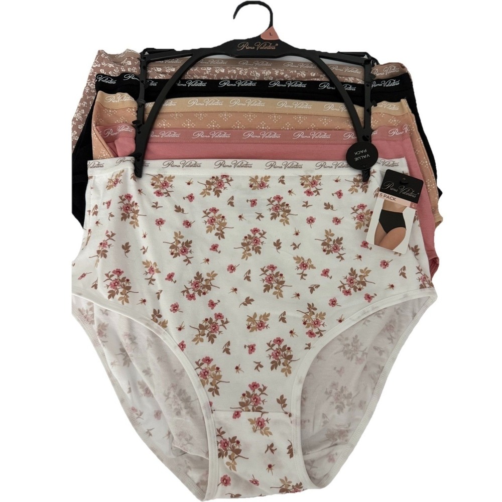 Prima Valentina Women's 8098 5-Pack Value Pack high-rise brief set Size L New